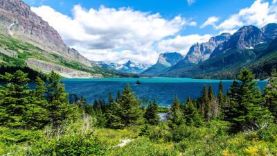 saint mary lake glacier national park wallpaper