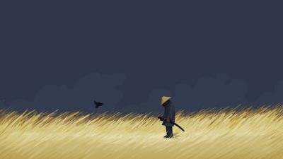samurai minimalism wide wallpaper