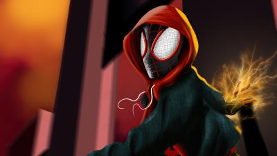 spider man miles hoodie 13 wallpaper