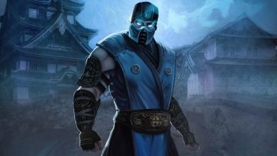sub zero mortal kombat fan art with power effect 4k x5 wallpaper