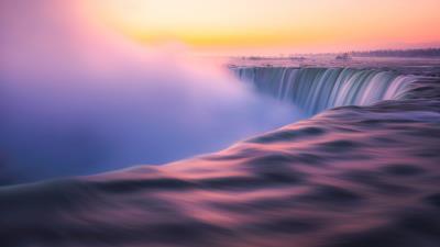 sunrise at niagra falls 4k dy wallpaper
