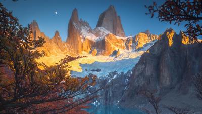 sunrise starring mt fitz ro in patagonia 4k 9u wallpaper