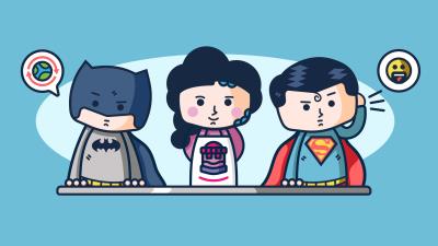 superheroes working in customer service gl wallpaper