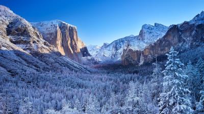 yosemite winter morning 4k a0 wallpaper