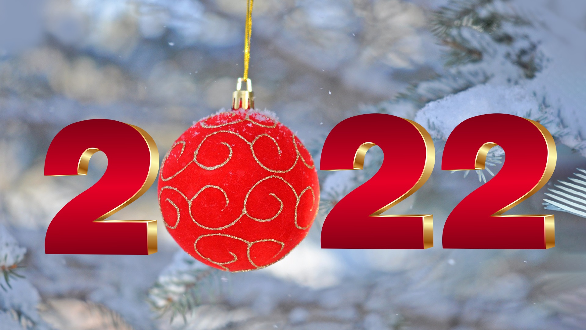 New Year 2022 Red Wallpaper