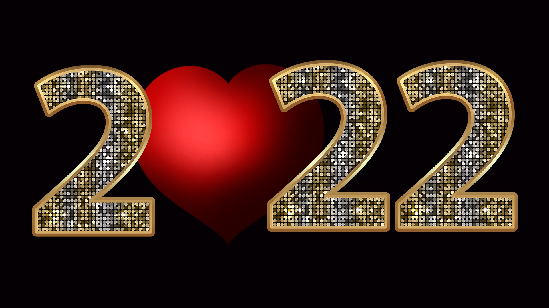 New Year Red Love 2022 Wallpaper