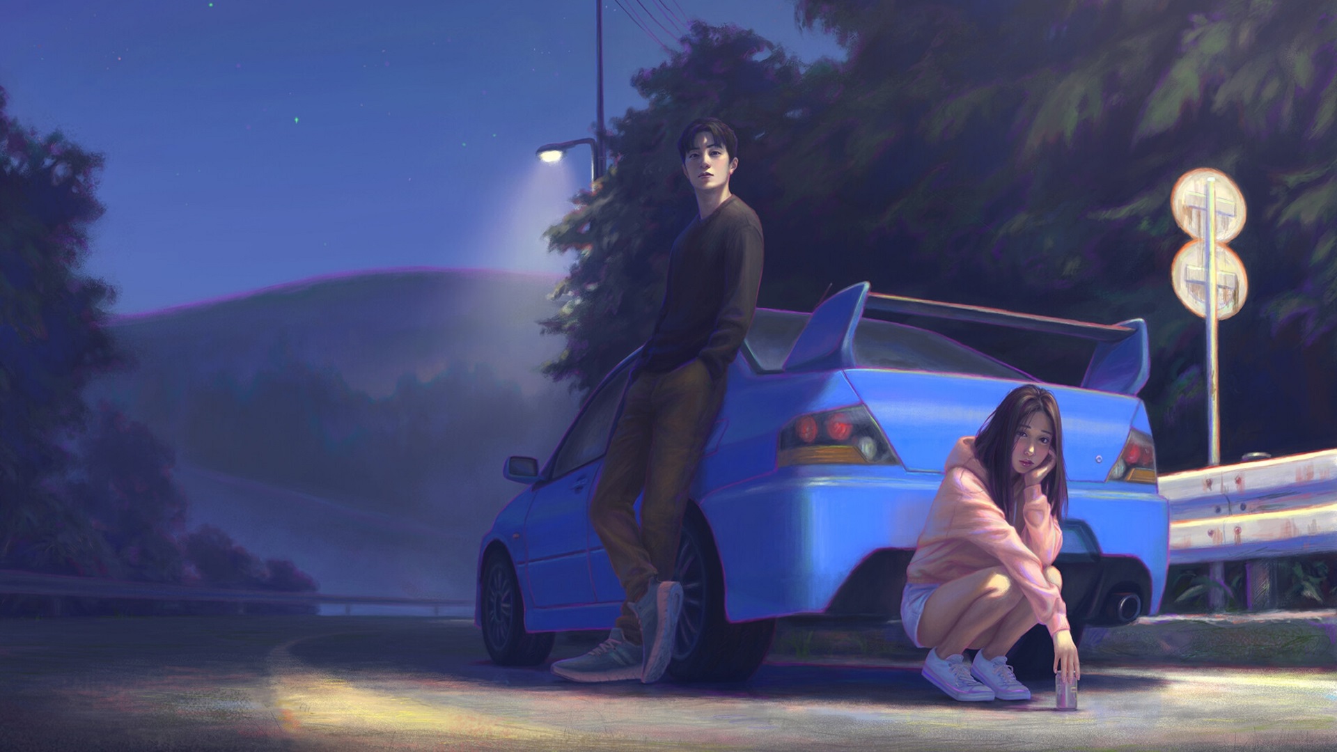 Night Drive Fantasy Wallpaper