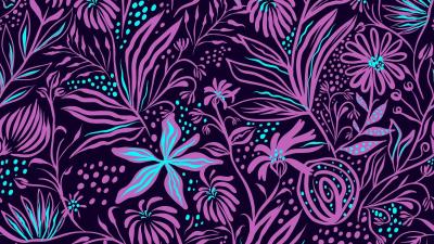 Purple Flowers Art HD wallpaper