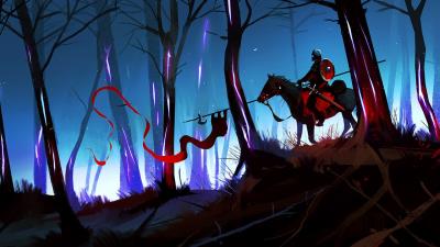 Red Flag Knight HD wallpaper