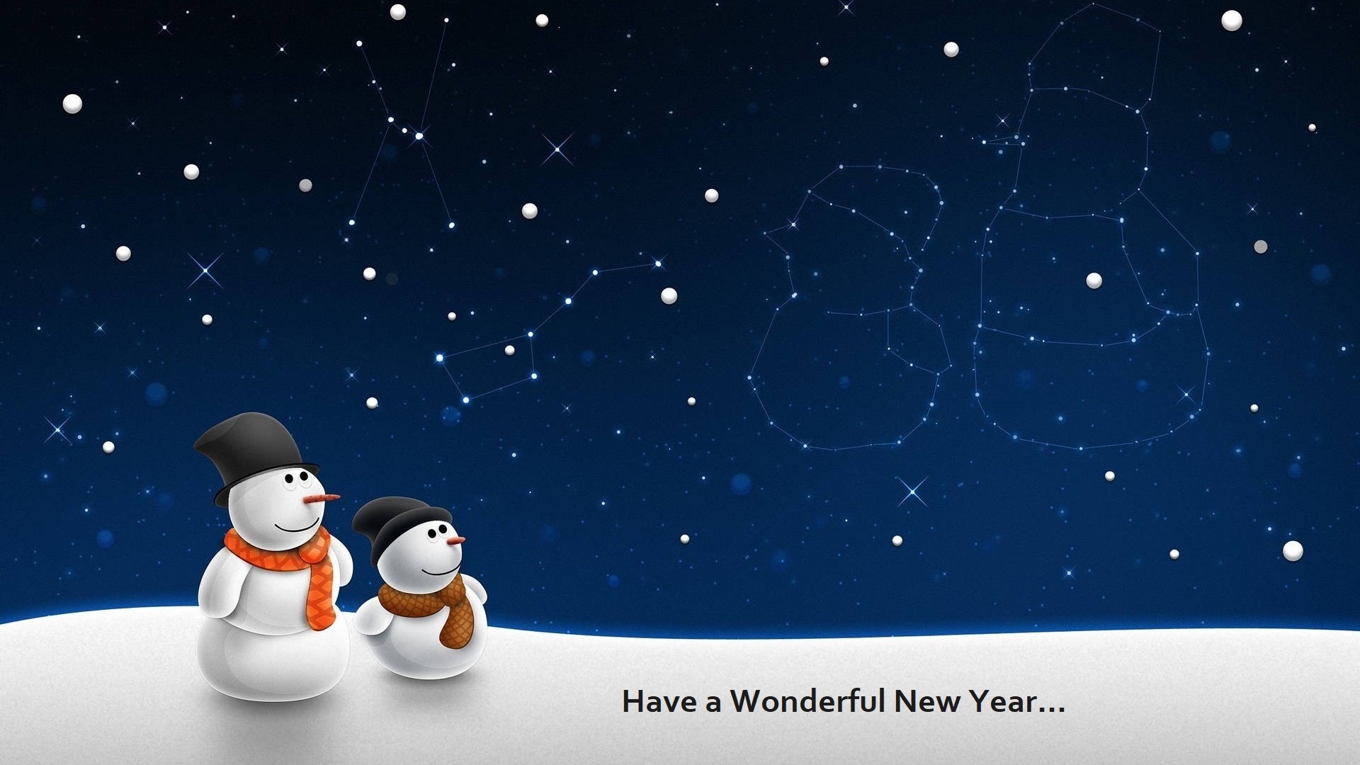 Snowman New Year HD Wallpaper