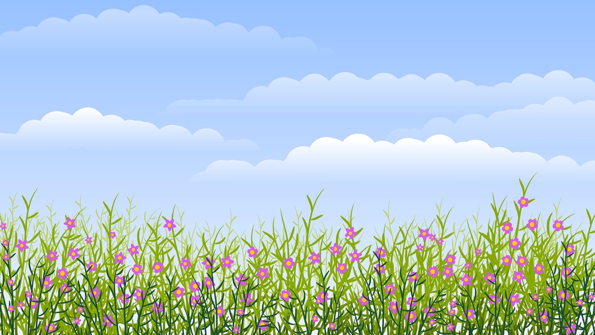 Summer Digital Art Sky Flowers Vector Spring Wallpaper