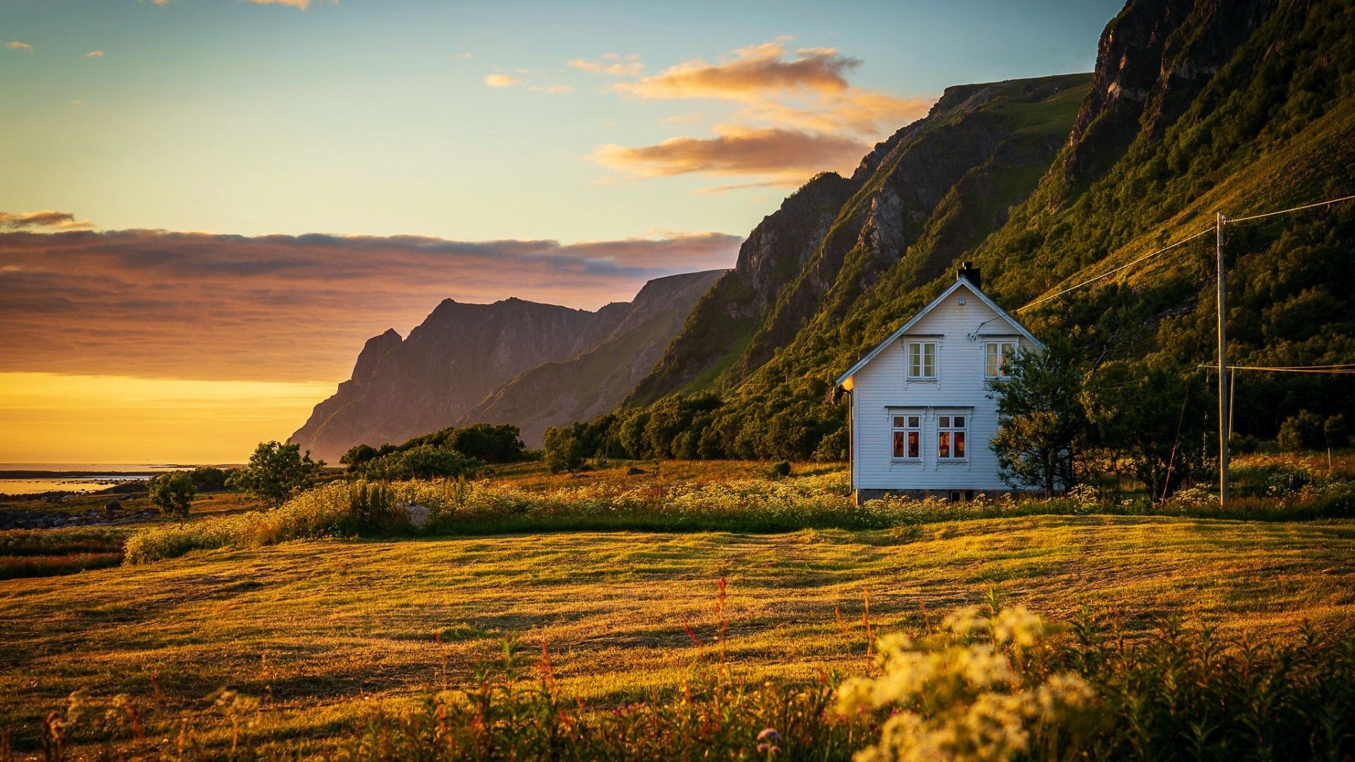Sunset at Andoeya Island Norway Wallpaper