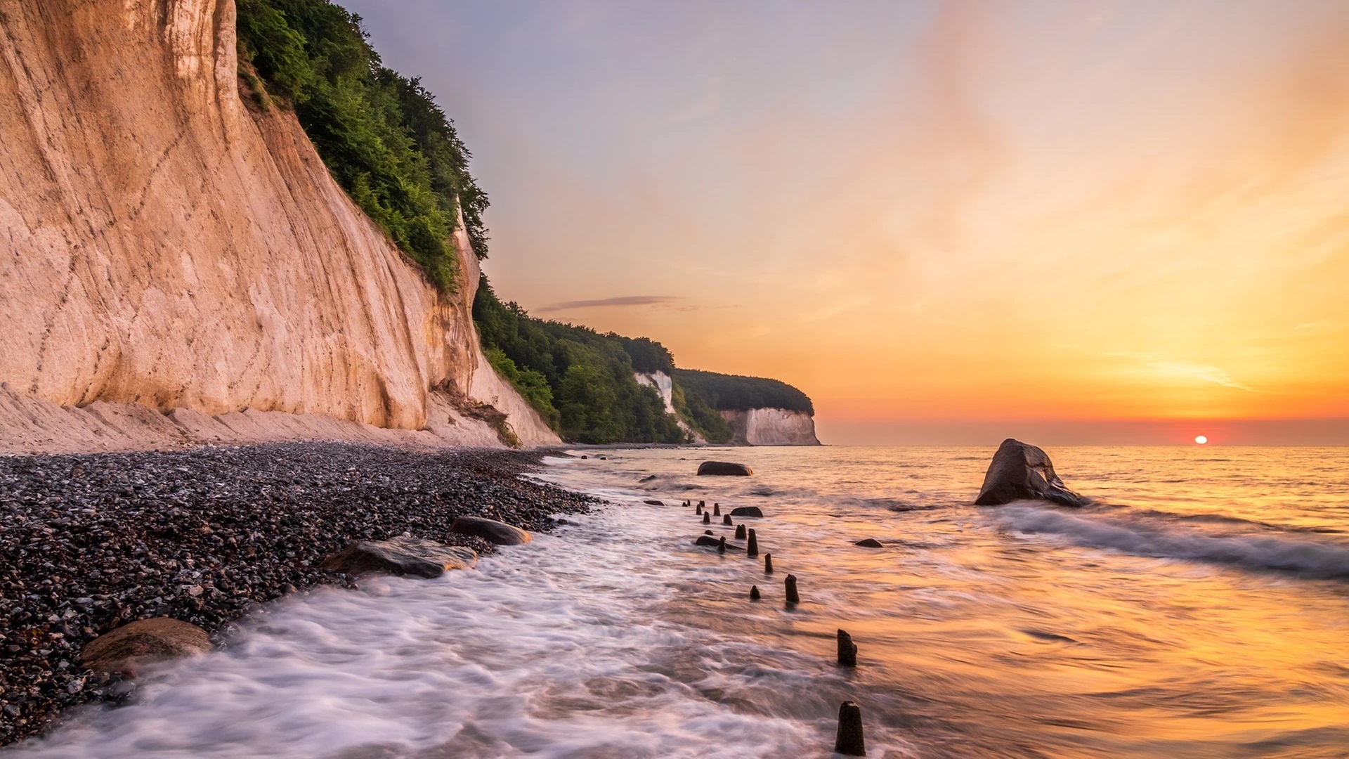 Sunset at the Ruegen island Baltic Sea Wallpaper
