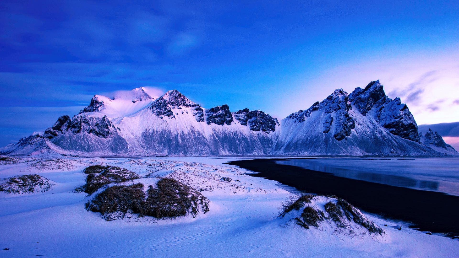 Vestrahorn Mountain Hornafjoerdur HD Wallpaper