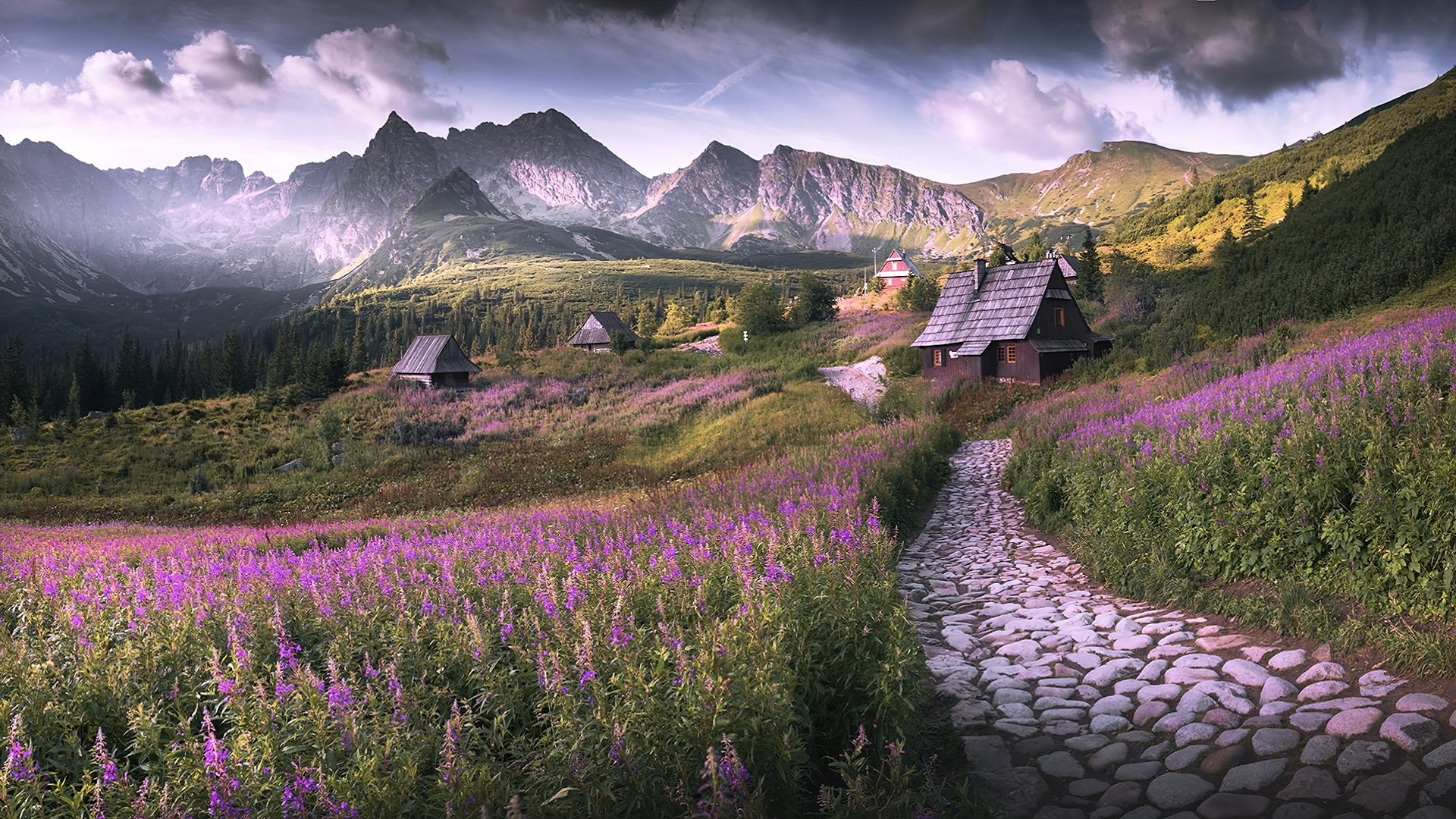 Village In Mountain Wallpaper