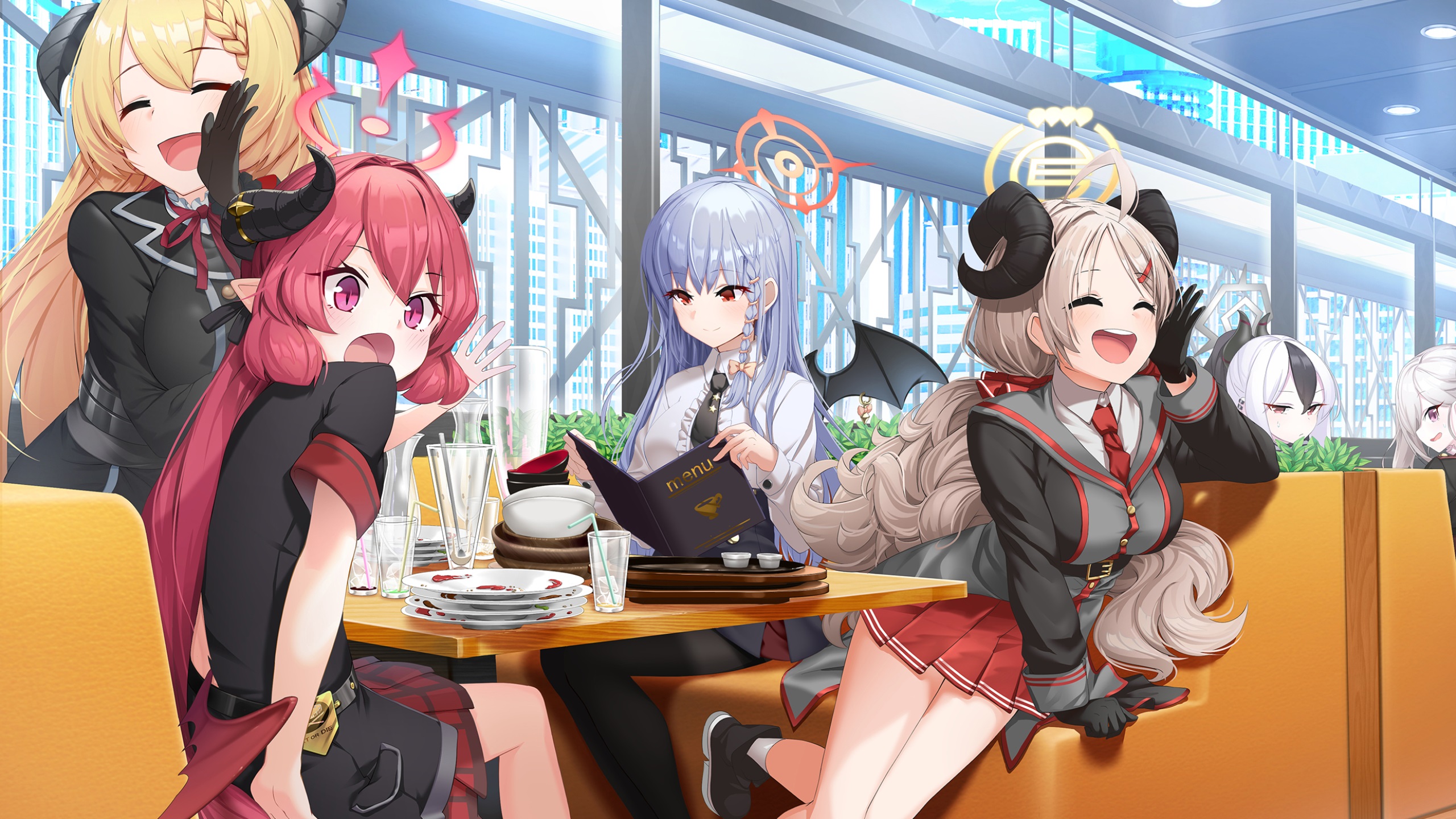 Akashi Junko Asagi Mutsuki Blue Archive Wallpaper