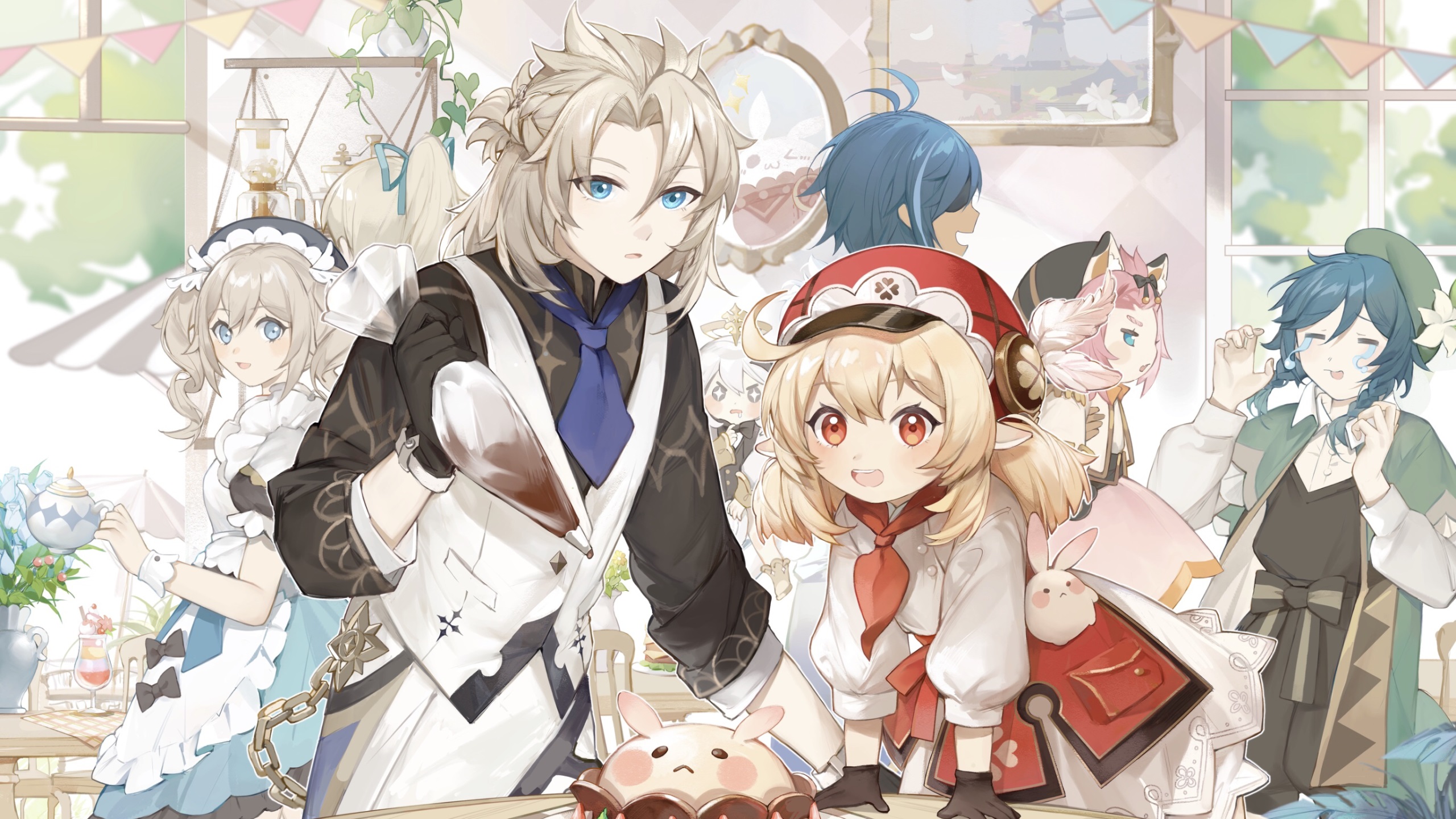 Albedo Barbara Jean Klee Paimon Venti Diona Kaeya Genshin Impact 2k Wallpaper