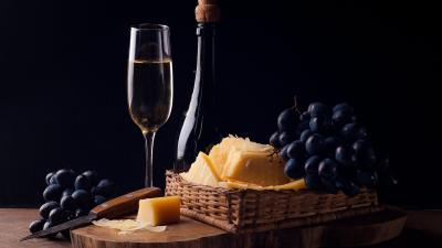 Cheese Wine Grapes Drink wallpaper