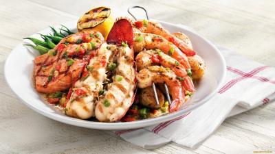 Fish Shrimp Cream Seafood wallpaper