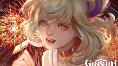 Genshin Impact Yoimiya 2k wallpaper