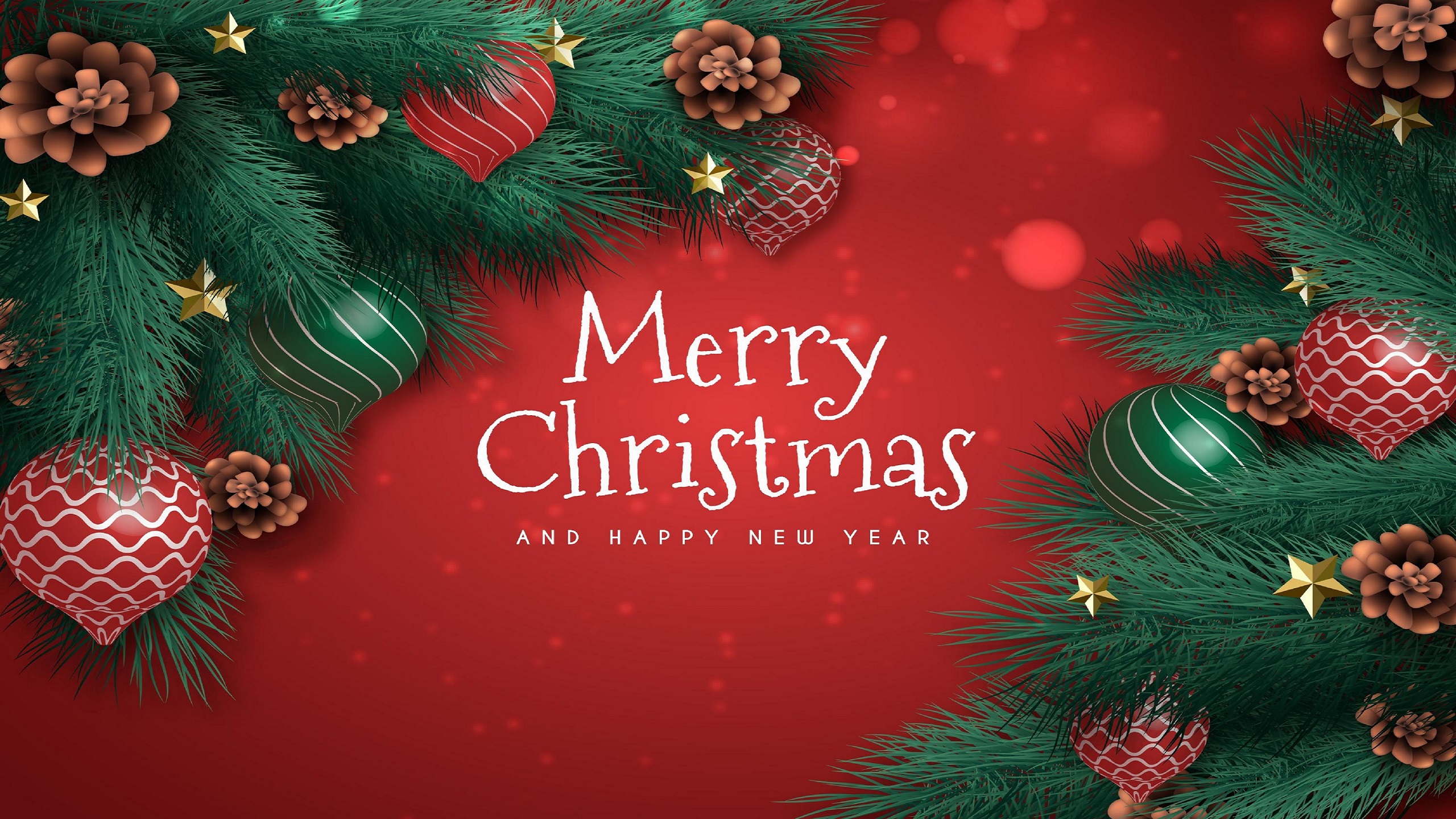 Green Red Christmas Card New Year 2k Wallpaper