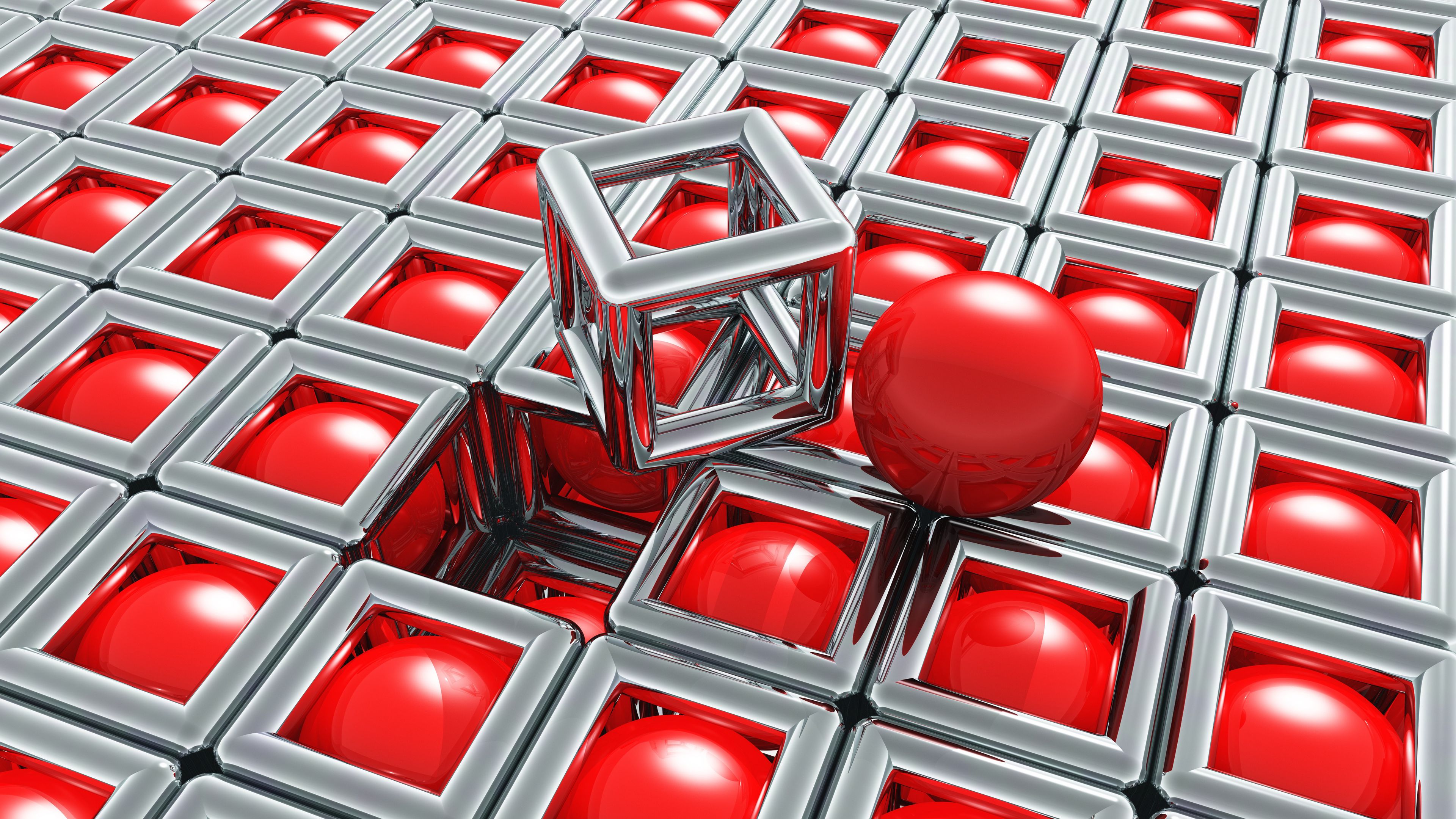 Balls cubes shapes spheres Wallpaper