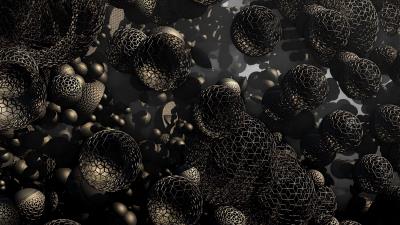 Balls spheres 3d black wallpaper