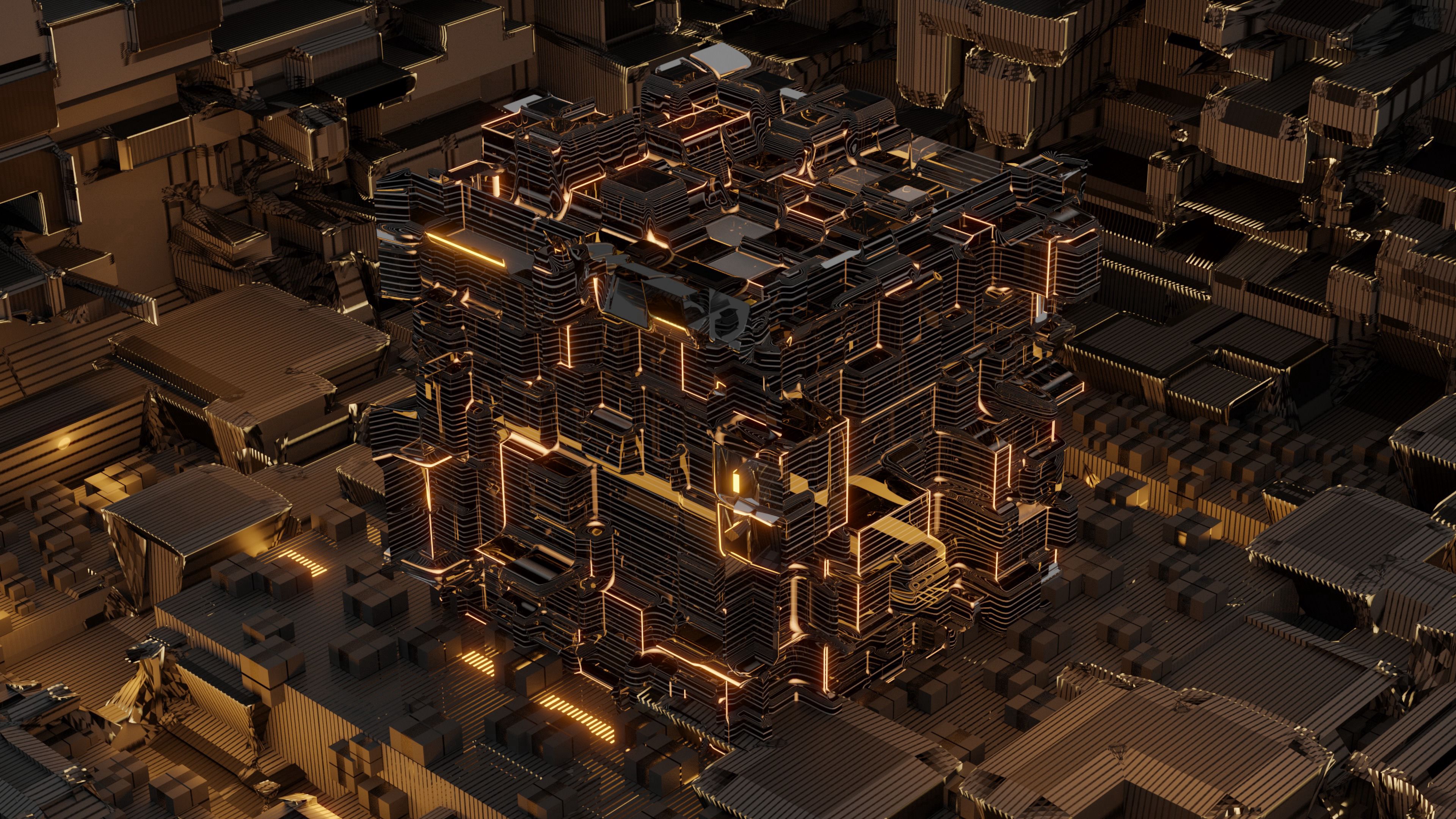 Cube shape glow Wallpaper