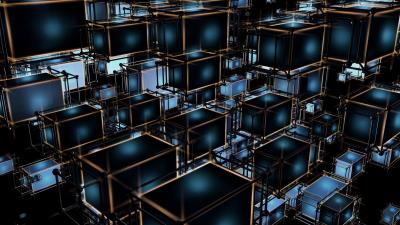 Cubes structure tangled wallpaper