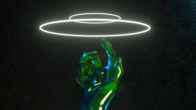 Hand neon rings wallpaper