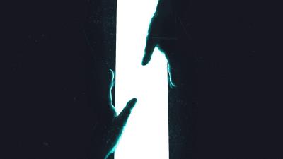 Hands touch light wallpaper