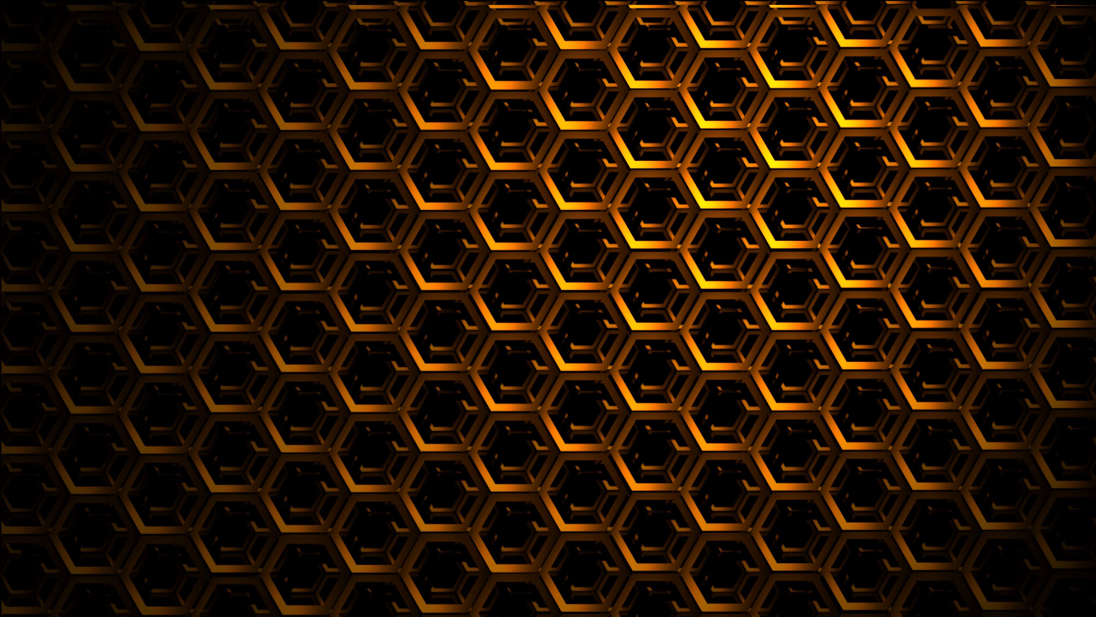Hexagons mesh dark Wallpaper