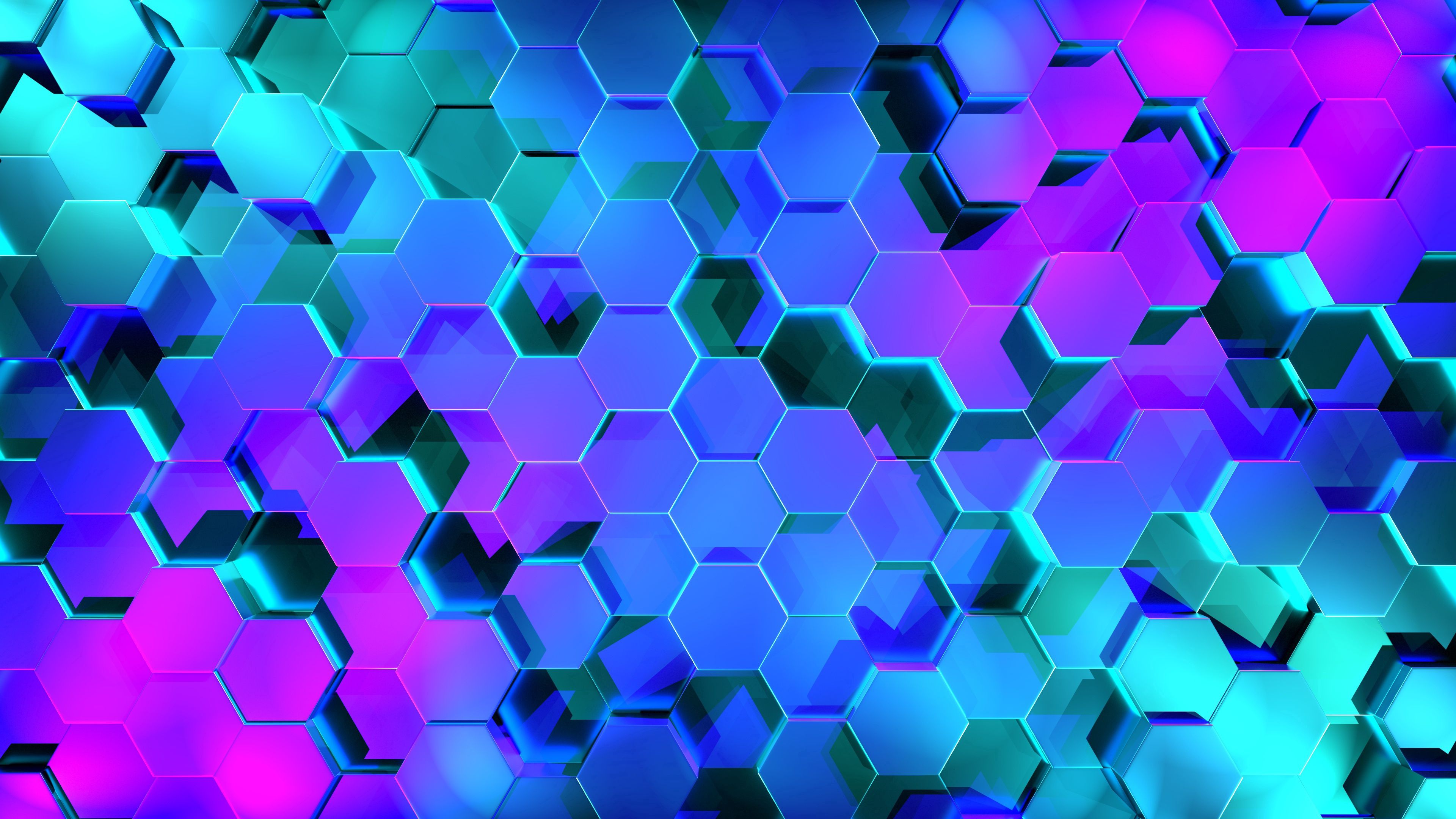 Hexagons rendering light Wallpaper