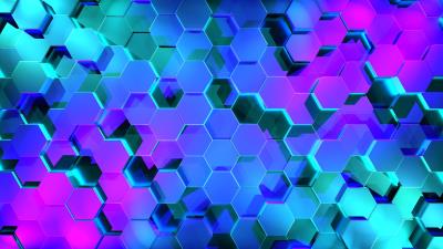 Hexagons rendering light wallpaper