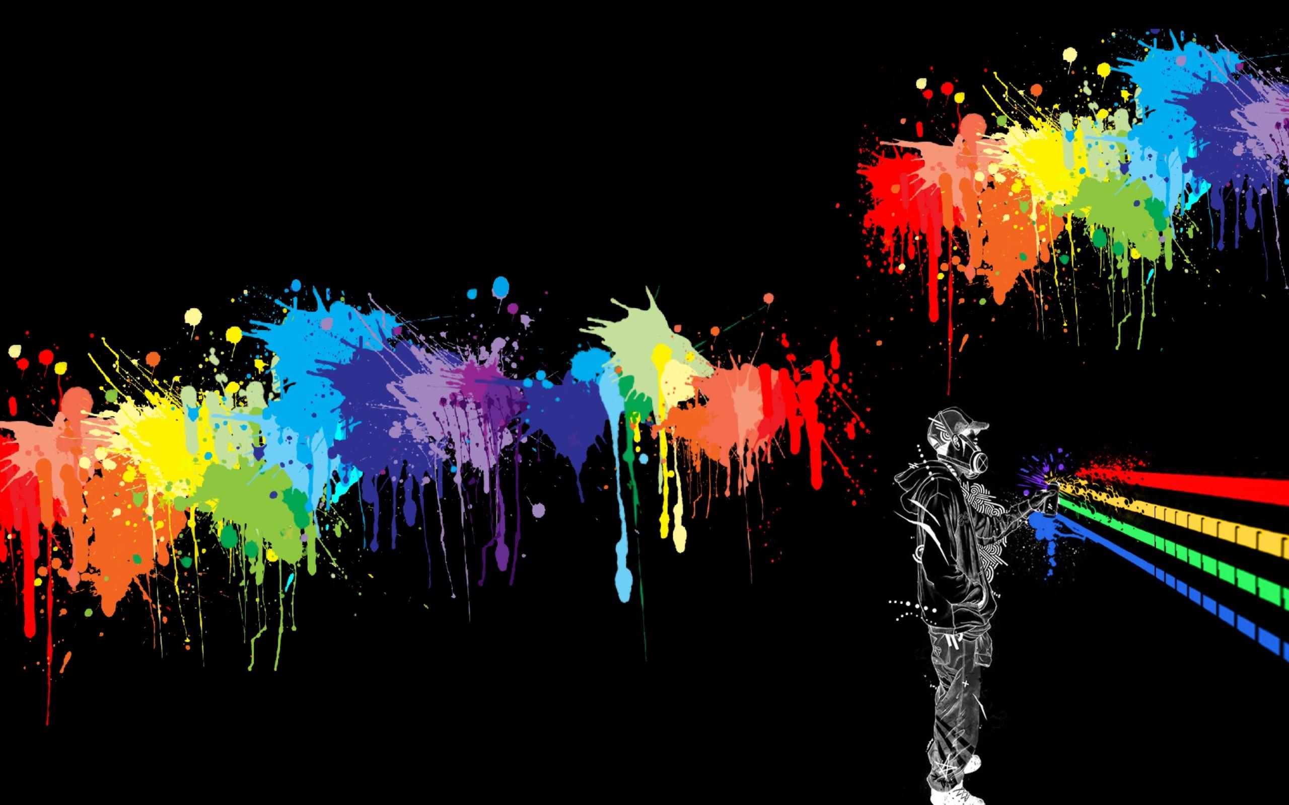 Abstract Colorfull Spray Paint Wallpaper 2k Wallpaper