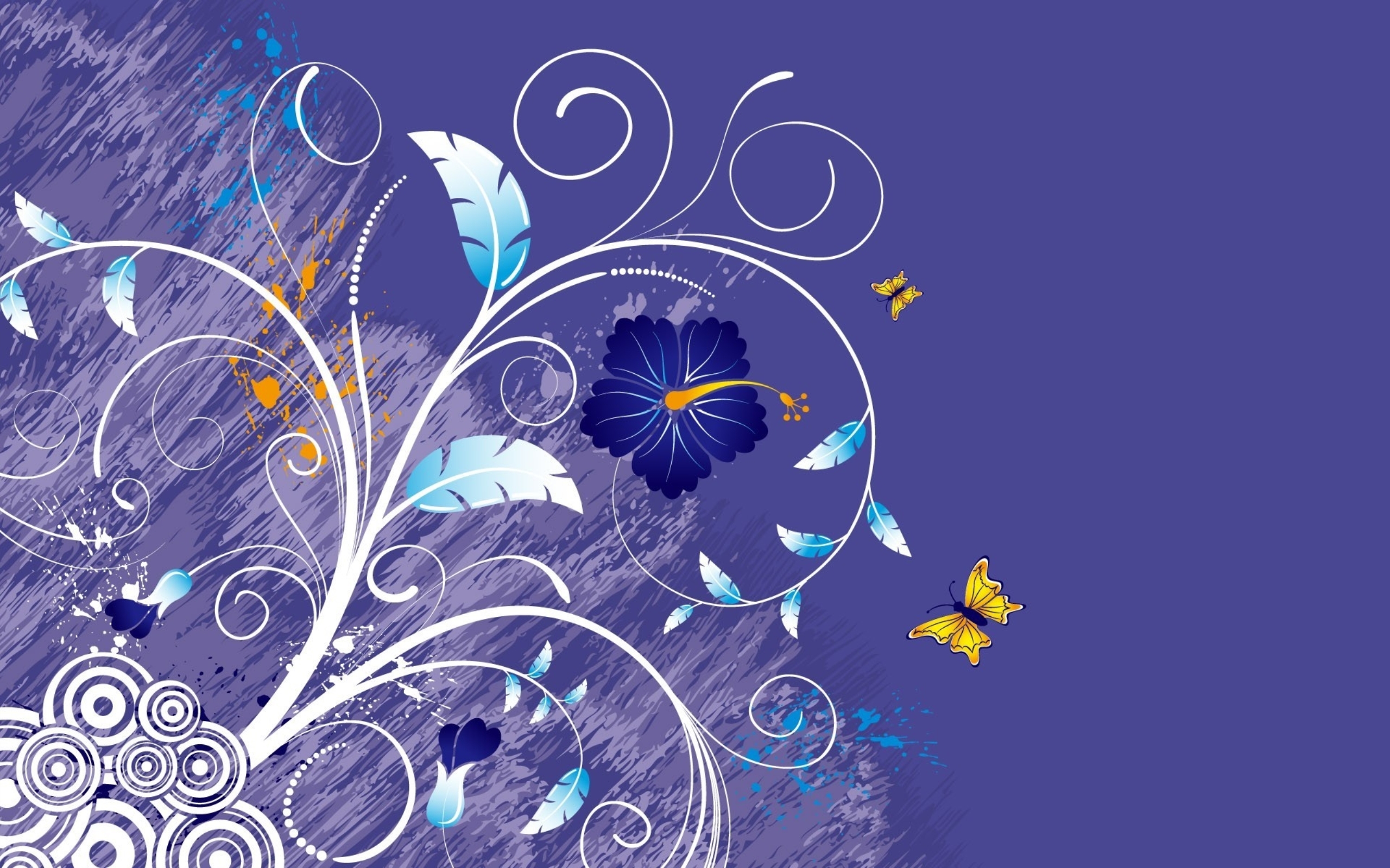 Hibiscus and butterflies Abstract 2k Wallpaper