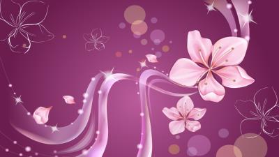 Pink Flowers Abstract Wallpaper 2k wallpaper
