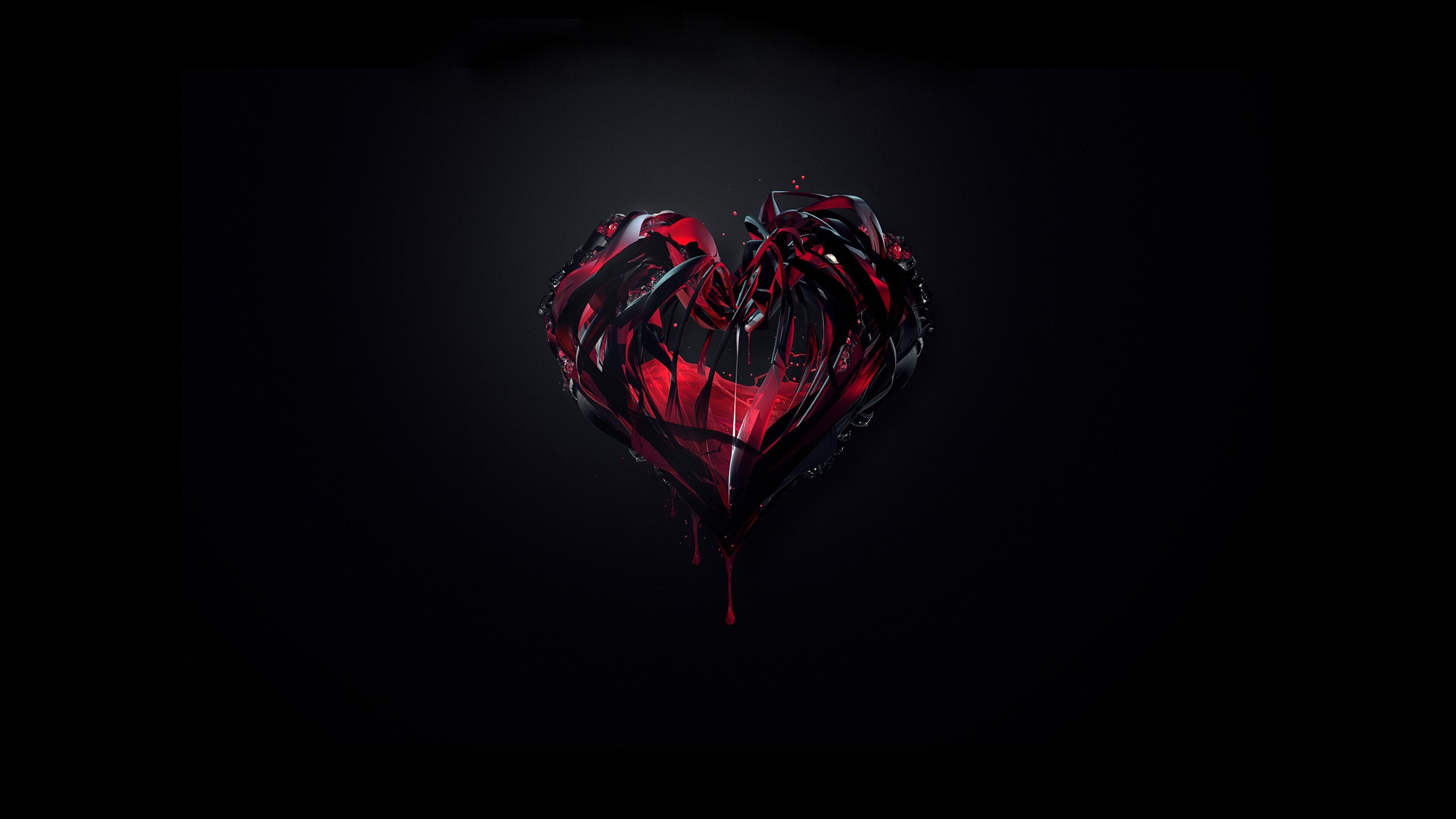3d heart abstract shape Wallpaper