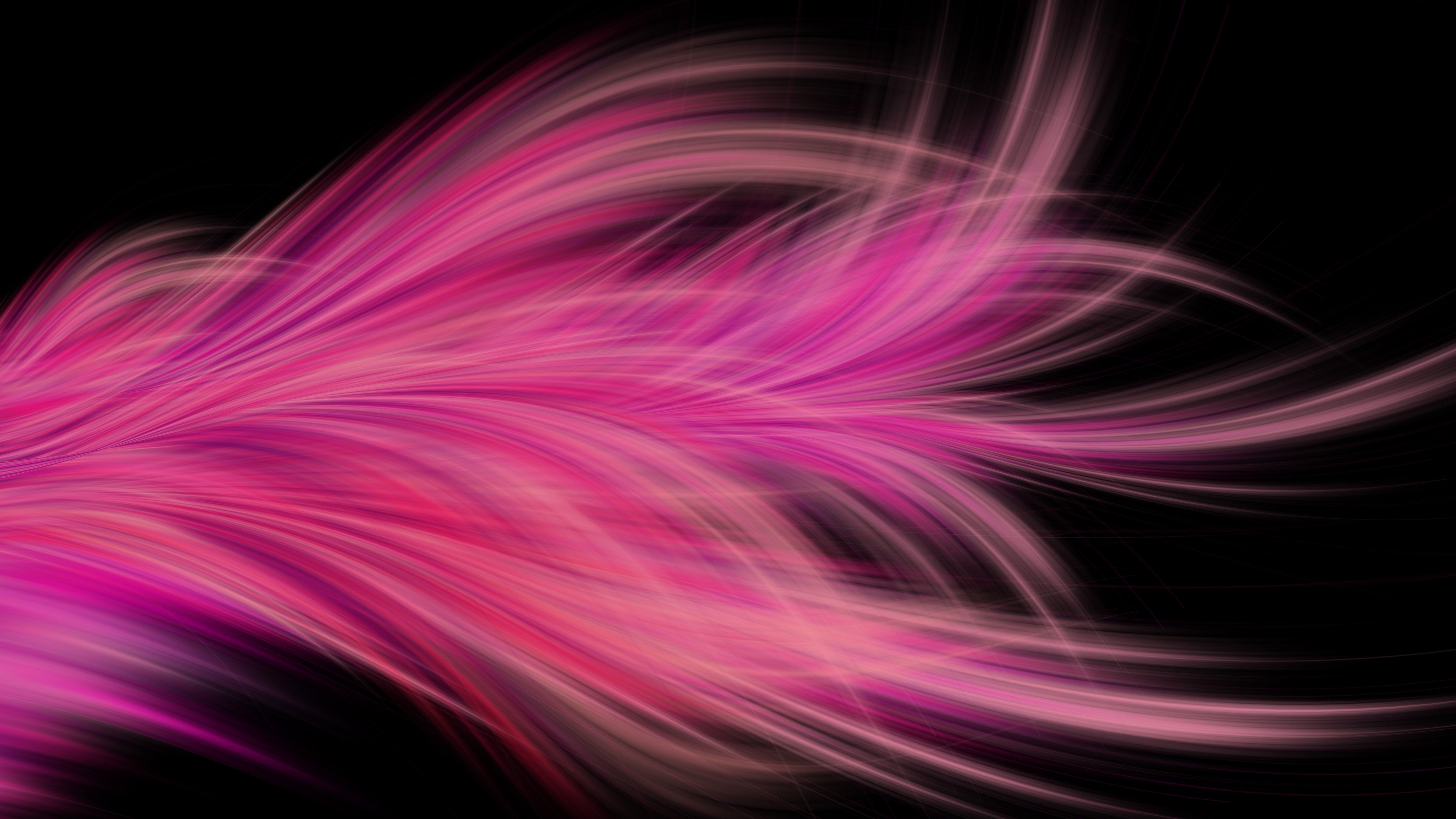 Pink fractal abstract feather uhd Wallpaper