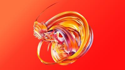 Paintwave Orange 8K wallpaper