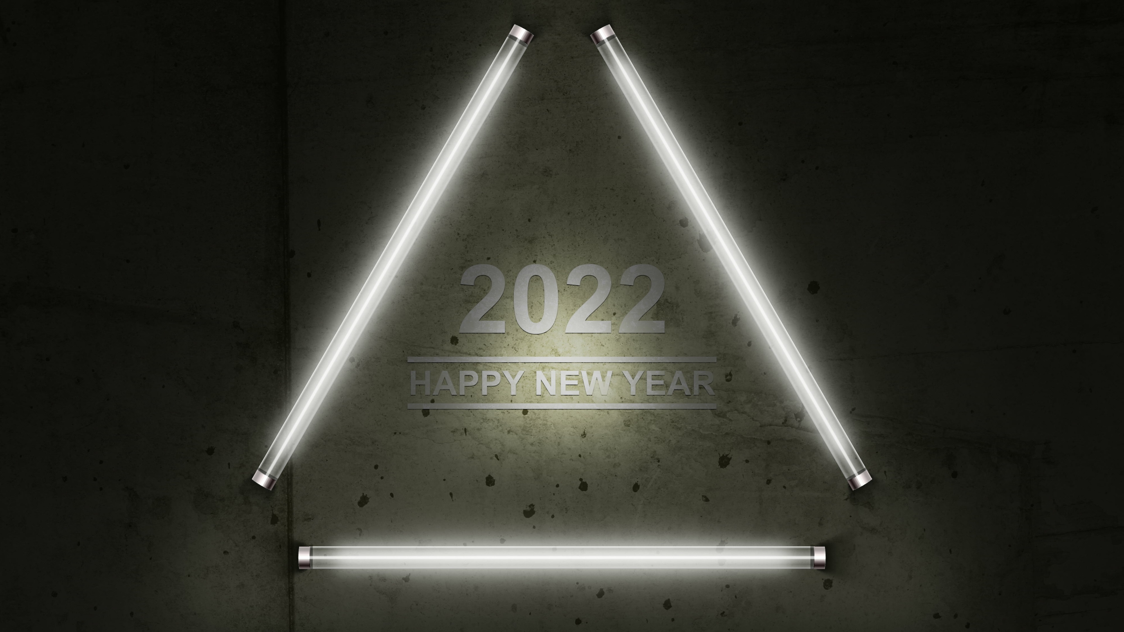 Fluorescent Light New Year 2022 Wallpaper