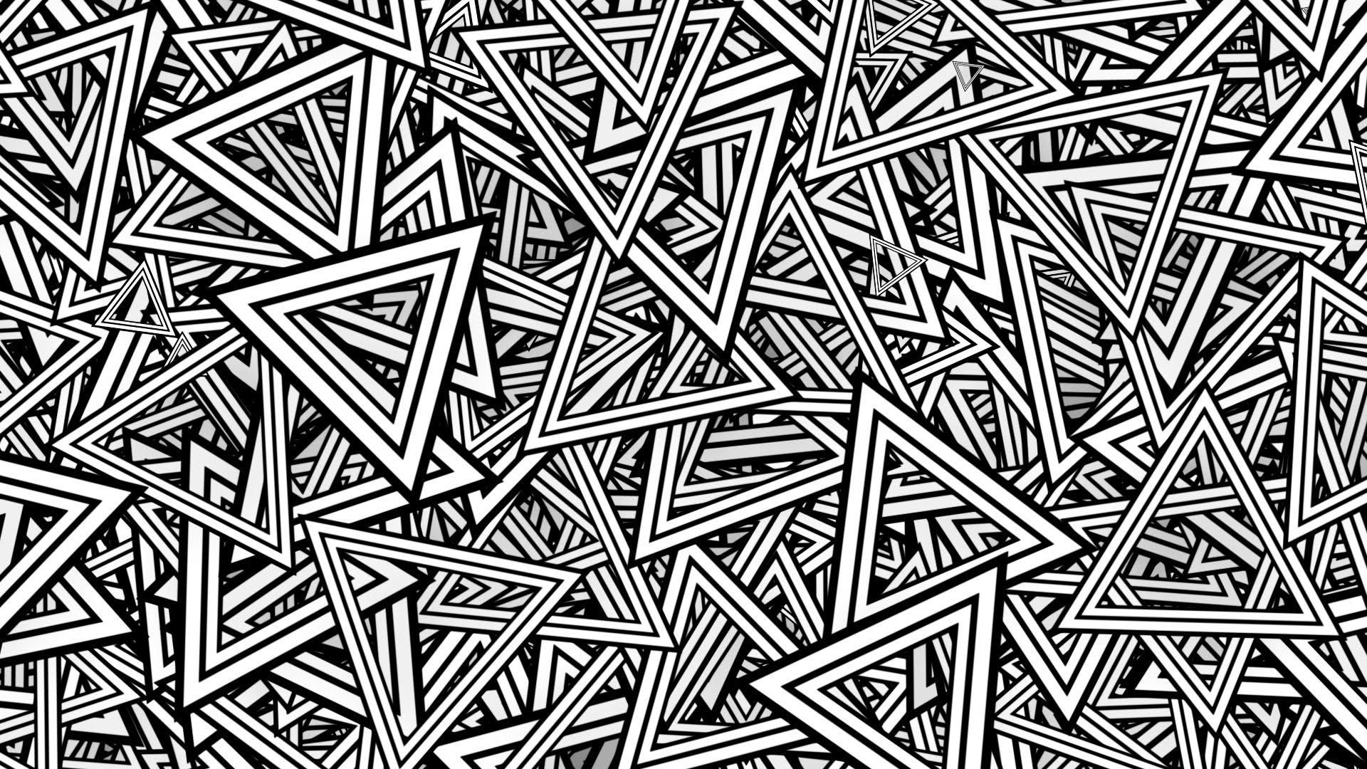 Triangles Art Art Deco Black White Wallpaper