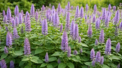 Healthy Anise Hyssop plant with green leaves in a garden