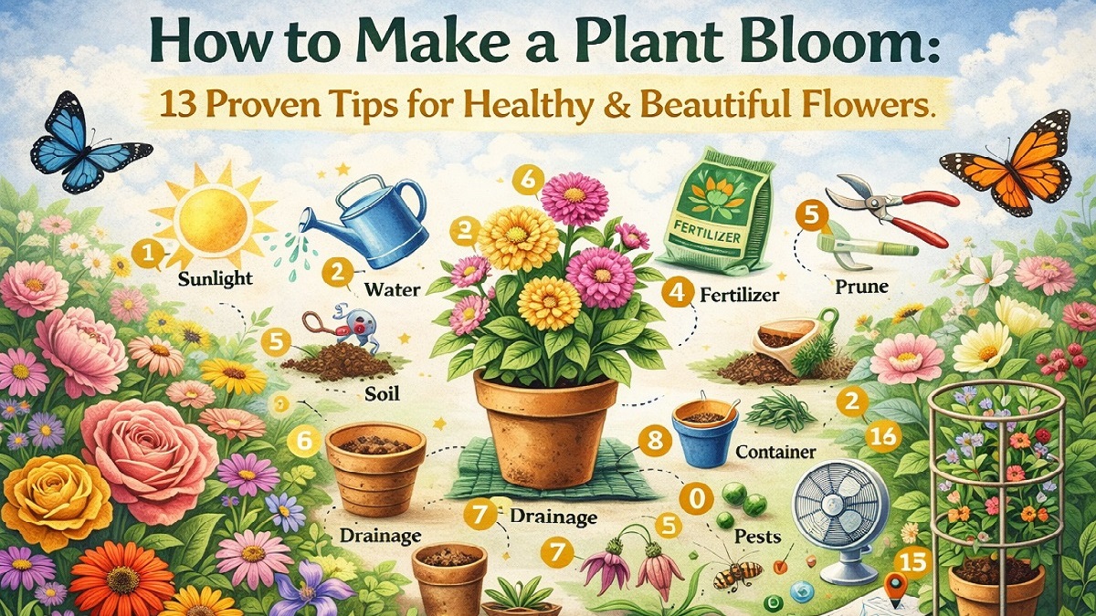 Healthy flowering plant blooming with vibrant colorful flowers in a garden