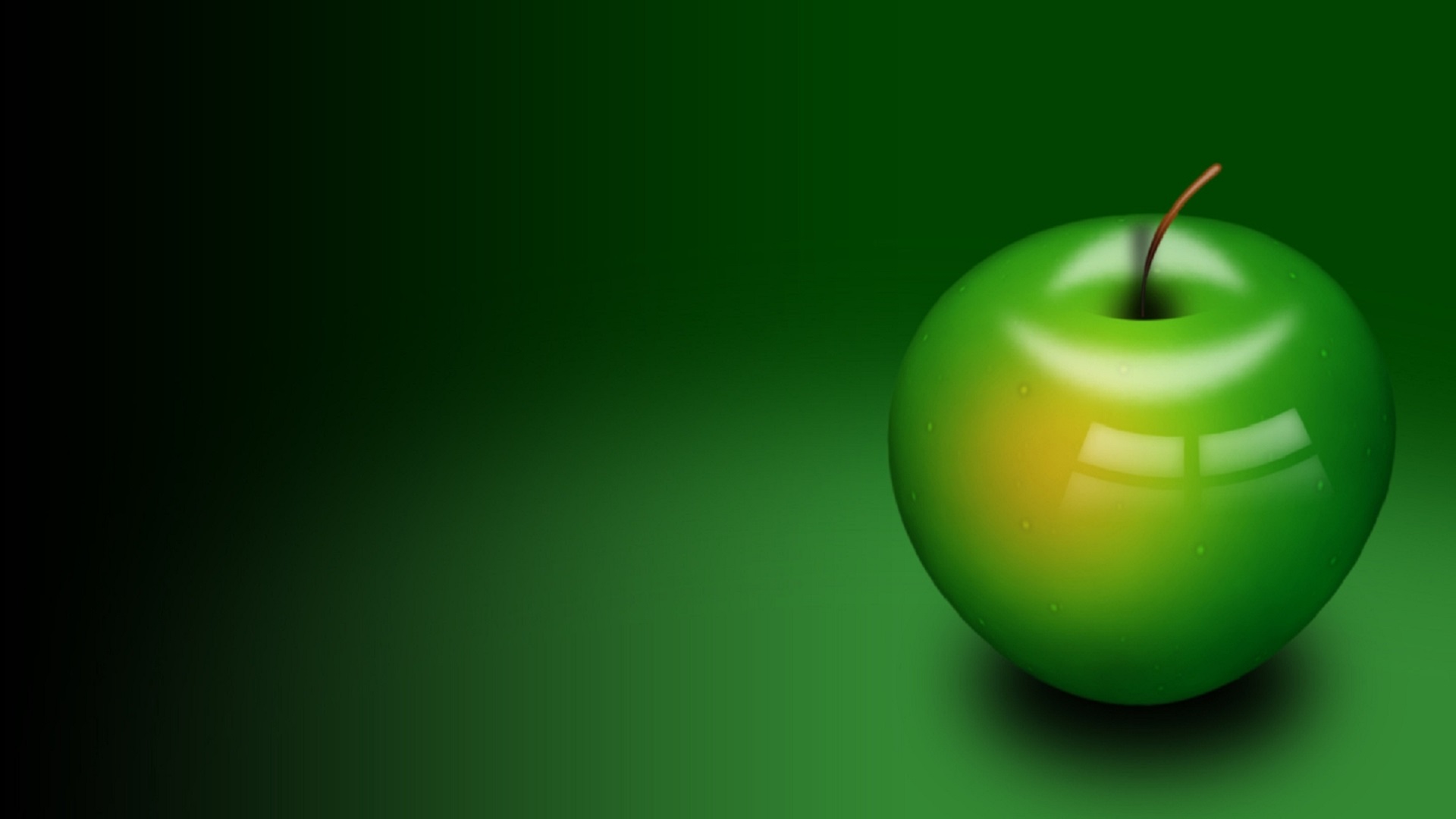 Apple Fruit Artwork Green Wallpaper