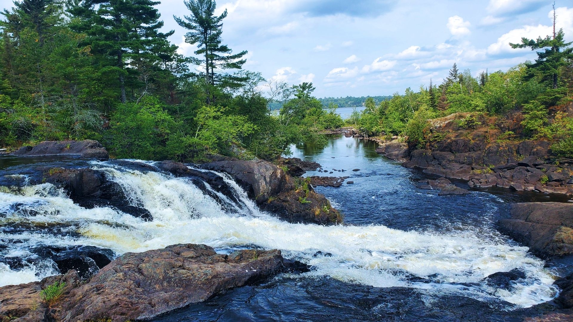 Atop the Kawishiwi Falls Minnesota Wallpaper
