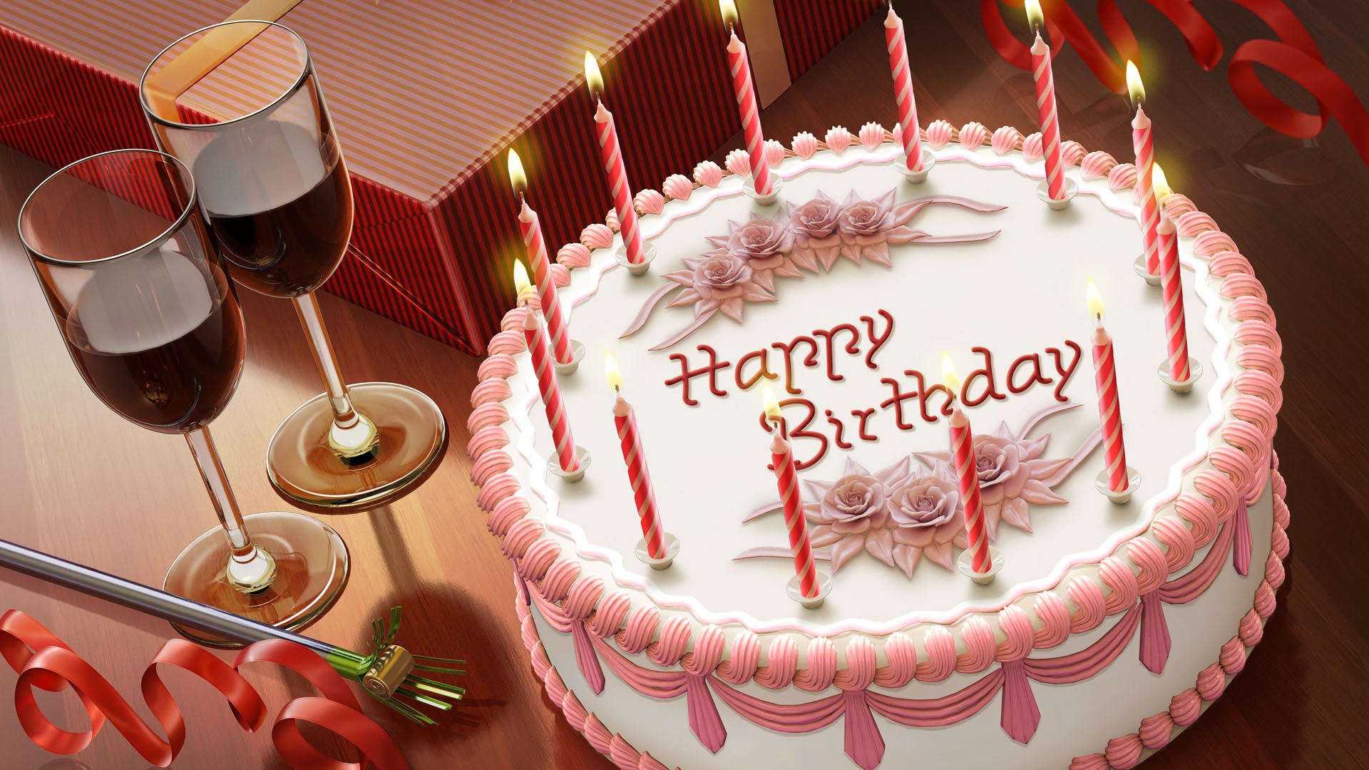 Happy Birthday Cake Candle HD Wallpaper