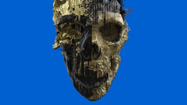 Skull Paint Golden Wallpaper