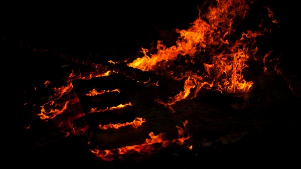 Fire Lines Black Background Wallpaper