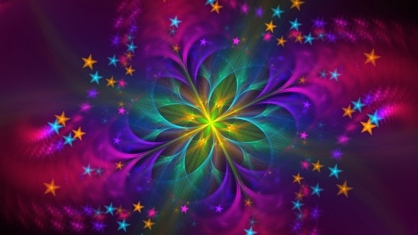 Fractal Flower Colorful Wallpaper